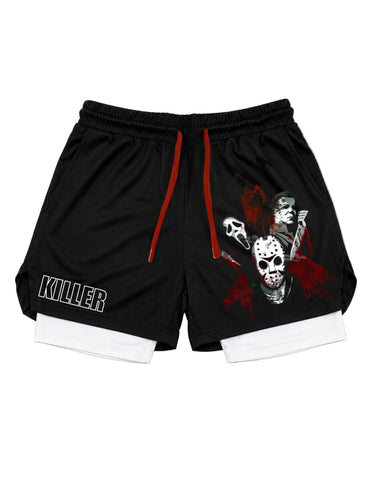 Slashers on Black" Gym Shorts