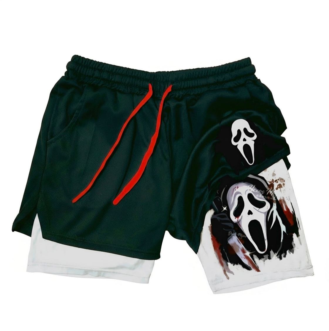 Ghost Face " Red Halloween" Gym Shorts